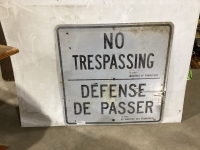 NO TRESPASSING SIGN 30” X 30”