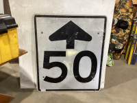 LARGE 50 AHEAD SIGN