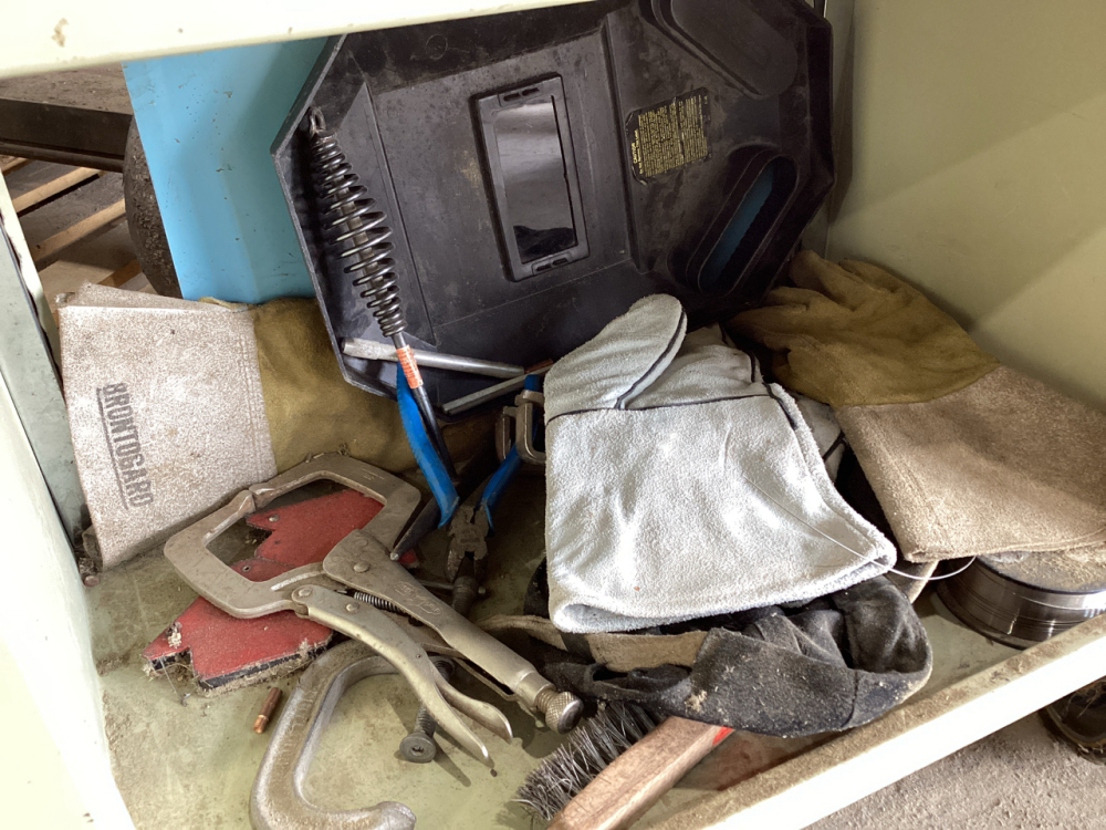 LINCOLN ELECTRIC WELDPAK 100 MIG WELDER ON CART