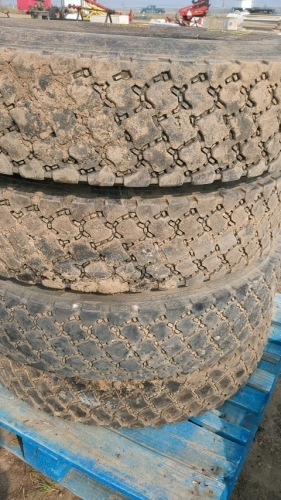 Stack of four transport tires