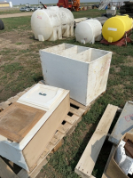 Wooden plywood, shelves, and small overhead cupboard