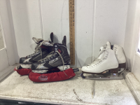 RIEDELL FIGURE SKATES AND BAUER HOCKEY SKATES