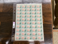 UNCUT SHEET OF 5 CENT STAMPS - TORONTO - 1867-1967