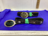 (2) LEATHER BELTS W/ BUCKLES