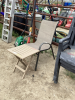 PATIO CHAIR + FOLDING SIDE TABLE