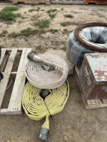 Three coils of 3 inch fire hose