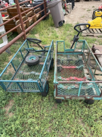 Two steel yard carts