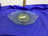 (2) YELLOW DEPRESSION GLASS PIECES - PLATTER & DIVIDED DISH - 2