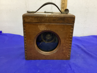 ANTIQUE PIGEON RACING CLOCK - IN DOVETAILED WOOD CASE