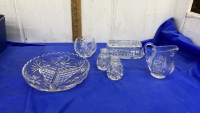 VINTAGE PINWHEEL CRYSTAL AND GLASS PIECES