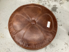 ROUND OTTOMAN - BROWN VINYL - 2