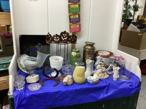 (2) BOXES W/CANDLE HOLDERS, ORNAMENTS, VASES, PLANT POTS,