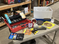 BOX WITH TOOLS AND SHOP SUPPLIES