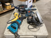 SHOP TOOLS- MAKITA RECIP SAW, DEWALT DRILL, BD SANDER, SKILL JIGSAW + SKILL SAW