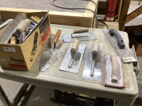 BOX OF DRYWALL/MUDDING EQUIPMENT