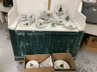 LARGE AMOUNT OF CHRISTMAS DISHWARE AND SERVING PIECES