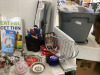 BOX W/ REVLON CURLING IRON, CANNING SNAP LIDS, COOKIE CUTTERS, JEWELRY BOX, INDEX CARDS, JEWELRY/WATCHES - 2