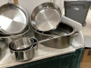 BOX W/ STAINLESS STEEL ROASTER, LARGE BOWL, POTS, COLANDERS, TEA KETTLE - 3