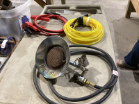 BOOSTER CABLES, PROPANE HEATER, AIR HOSE