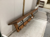 WOOD PLATE RAIL SHELF W/ HOOKS