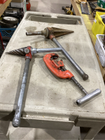 2 RIDGID REAMERS - STRAIGHT + SPIRAL , RIDGID 4-WHEEL CUTTER