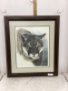 COUGAR PRINT IN WOOD FRAME BY RANDY FEHR