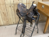 ANTIQUE GREAT WEST SADDLERY HORSE SHOE BRAND SADDLE