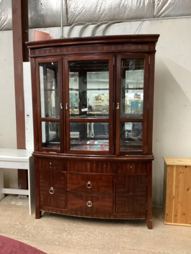 CHINA CABINET W/ GLASS SHELVING