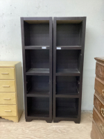 (2) DARK BROWN BOOK CASES