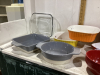 BOX W/ STONEWARE CASSEROLE DISHES - 3