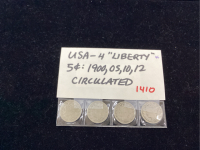 USA - 4 LIBERTY FIVE CENT COINS