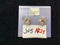 GENUINE BLE TOPAZ CLUSTER EARRINGS