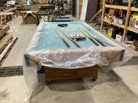 4’ X 8’ POOL TABLE WITH 4 CUES + BALLS + RACK