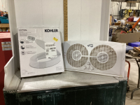 HAMPTON BAY WINDOW FAN & KOHLER ROUND TOILET SEAT