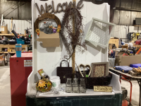 WICKER BASKET,WICKER DECOR, MINI LIGHTS, WELCOME SIGNS