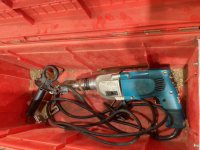 RED PLASTIC TOOLBOX WITH CONTENTS