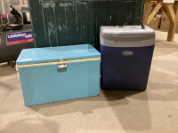 METAL COLEMAN COOLER & 12 VOLT COOLER