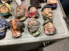 TOTE FULL OF PLASTER & CHALKWARE HEADS - 5