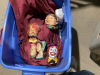 TOTE FULL OF PLASTER & CHALKWARE HEADS - 7