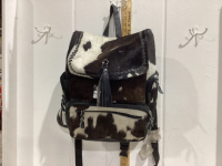 LEATHER BACKPACK WITH HAIR ON HIDE BY WESTERN LINEN