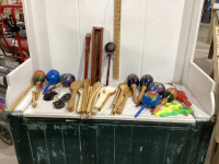 ASSORTMENT OF MARACAS, RECORDER, HAND CLAPPERS, HANDMADE NOISE MAKERS