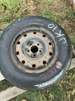 One tire on steel rim