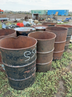 Eight steel barrels