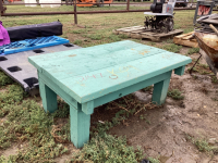 SHORT GREEN WOOD TABLE