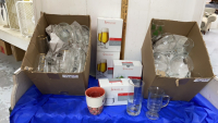 (2) BOXES ASSORTED GLASSWARE