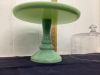 RAISED CAKE STAND - LIGHT GREEN JADITE GLASS BASE - 3