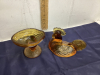 VINTAGE ROOSTER PIN DISH - AMBER - 2