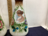 (2) VINTAGE MATCHING HANDPAINTED GLASS VASES - 3