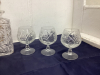 PINWHEEL CRYSTAL DECANTER & BRANDY SNIFTERS - 3