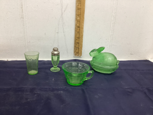 COLLECTION OF GREEN DEPRESSION GLASS